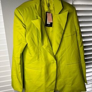 Suit jacket , Blazer , lime green